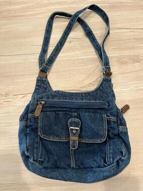 Denim Crossbody Shoulder Bag - Blue